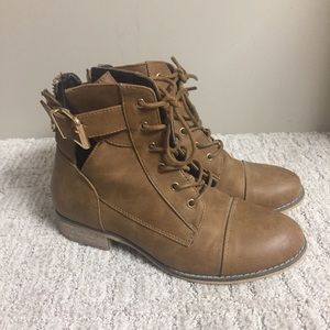 KS2 Cognac Lace Up Boots